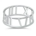 thumbnail image 1 of Sterling Silver Roman Numeral Band Ring Size 6, 1 of 3
