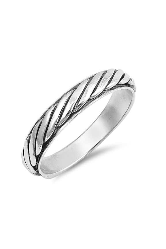 Sterling Silver Rope Band Ring