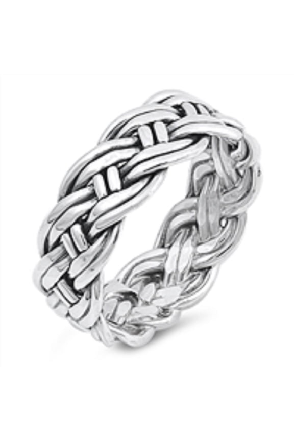Sterling Silver Rope Braid Band Ring