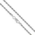 thumbnail image 1 of Sterling Silver Rope Chain 2.5MM, Rhodium Plated, Solid 925 Italy, Next Level Jewelry, 1 of 7
