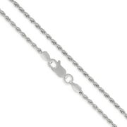 Sterling Silver Rope Chain 2MM, Rhodium Plated, Solid 925 Italy, Next Level Jewelry