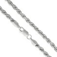 thumbnail image 1 of Sterling Silver Rope Chain 4MM, Rhodium Plated, Solid 925 Italy, Next Level Jewelry, 1 of 7