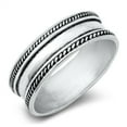 thumbnail image 1 of Sterling Silver Rope Edge Bali Ring Size 8, 1 of 3