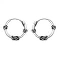 thumbnail image 1 of Sterling Silver Rope Twist Hoop Knot Weave Boho Bali Style Earrings 925 New Jewelry Female Unisex, 1 of 3