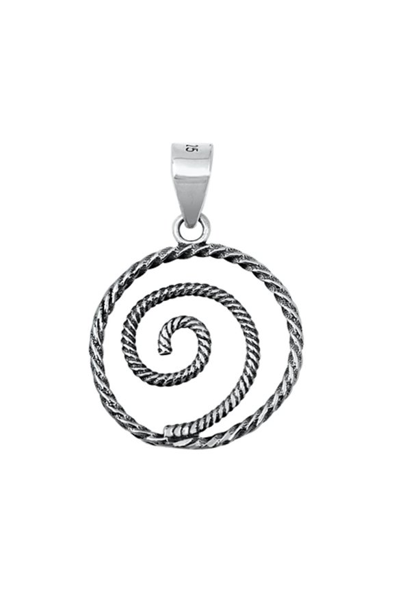 Sterling Silver Rope Twist Pendant Spiral Loop Braid Hipnotic Charm 925 New Jewelry Female Unisex