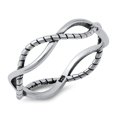 thumbnail image 1 of Sterling Silver Rope Wire Design Ring Size 4, 1 of 3