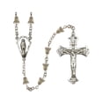thumbnail image 1 of Sterling Silver Rosary 6x8mm Sterling Silver Bell-Shaped Corregated beads Crucifix sz 1 7/8 x 1 1/8. Miraculous medal charm, 1 of 1