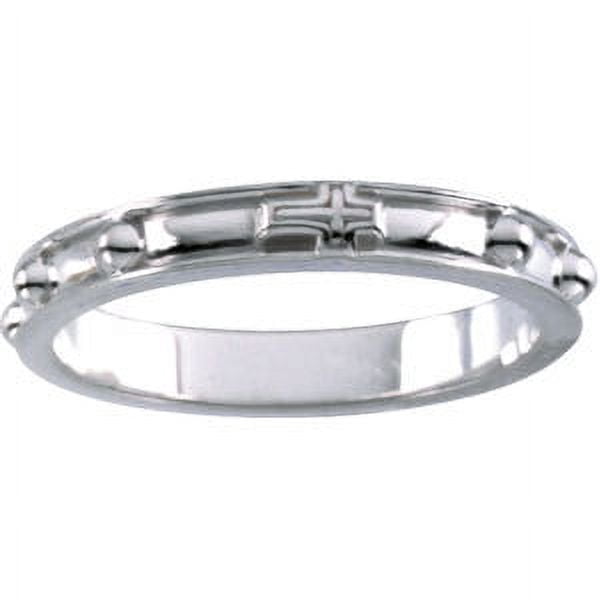 Sterling Silver Rosary Ring With Raised Borders - 3.0 Grams - Size 10 ...