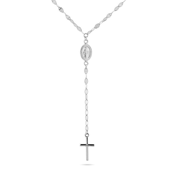 Sterling Silver Rosary Y Necklace 20 Inches