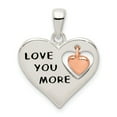 thumbnail image 1 of Sterling Silver & Rose Enamel LOVE YOU MORE Heart Pe, 1 of 2