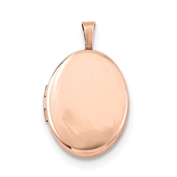 Sterling Silver Rose Gold-Flashed 20mm Polished Oval Locket