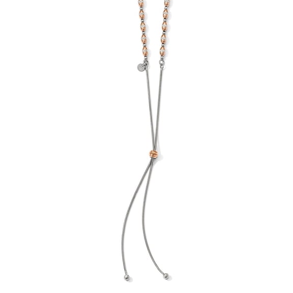 Finest Gold Sterling Silver Rose Gold-Plated D&C Adjustable Necklace