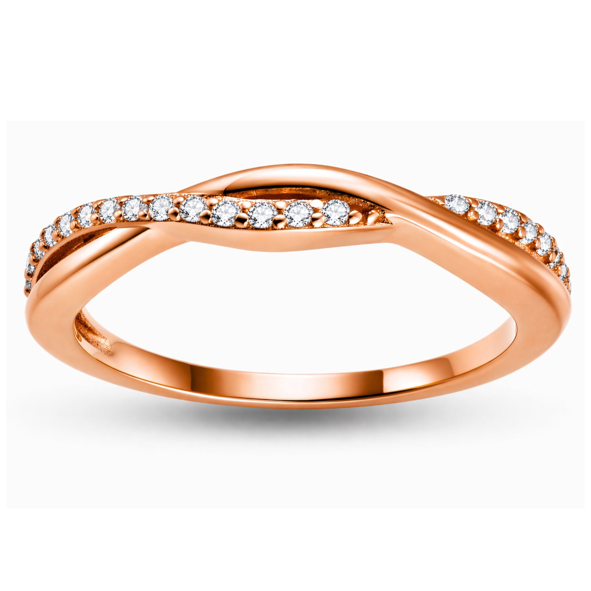 Queena Sterling Silver Wedding Band for Women Half Eternity Cz Anniversary Ring by Ginger Lyne Collection