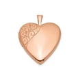 thumbnail image 1 of Lockets Sterling Silver Rose Gold-plated 20mm Polished Swirl Heart Locket, 1 of 5