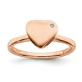 thumbnail image 1 of Sterling Silver Rose Gold-plated Heart Diamond Ring, 1 of 5