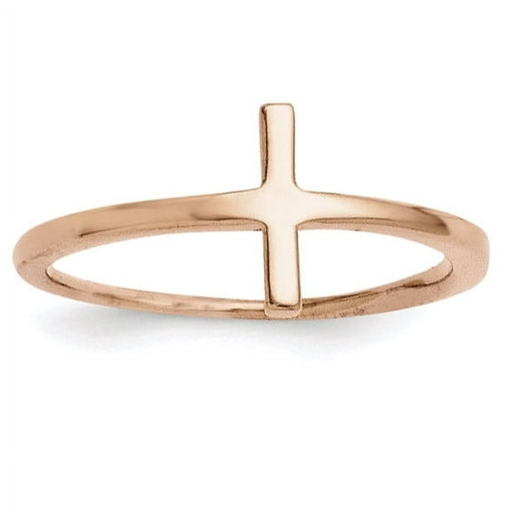 Sideways Crosses Sterling Silver Rose Gold-plated Sideways Cross Ring
