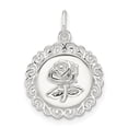 thumbnail image 1 of Sterling Silver Rose Pendant Necklace for Women with Filigree Border, Romantic Floral Symbol, Elegant Jewelry for Anniversary and Valentines Day, 1 of 6