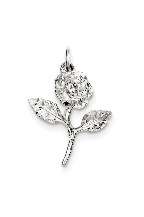 Solid Sterling Silver Rose Pendant Polish Charm