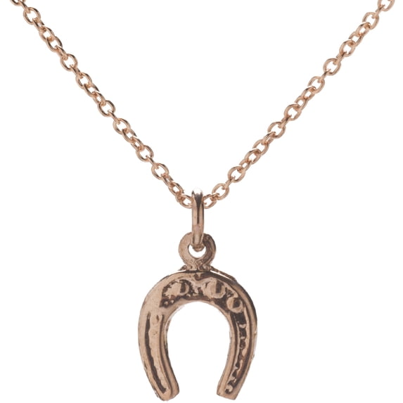Sterling Silver Rose Tone Horseshoe Charm