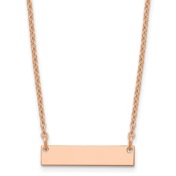 Finest Gold Sterling Silver & Rose-Plated Small Blank Bar Necklace