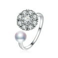 thumbnail image 1 of Sterling Silver Rotating Pearl Ring With Pearl 7 To 8mm Size For Elegant Wear With Fine Finish And Safe Builds, 1 of 7