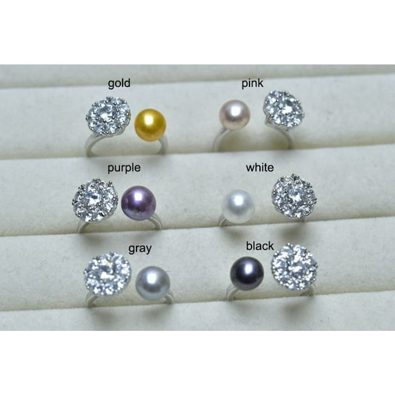 Sterling Silver Rotating Pearl Ring With Pearl 7 To 8mm Size For Elegant Wear With Fine Finish And Safe Builds