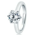 thumbnail image 1 of Sterling Silver Round 2ct CZ 6 prong Classic Solitaire Wedding Engagement Ring 8MM (Size 5 to 10), 6, 1 of 4