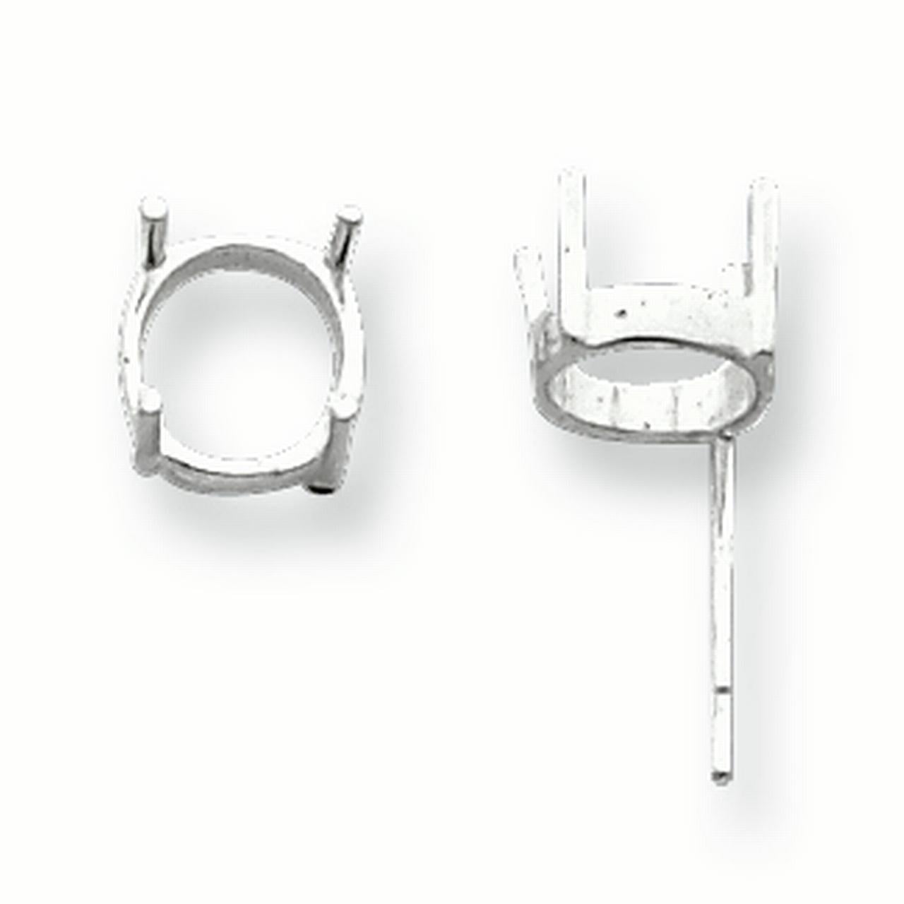 Sterling Silver Round 4-Prong Low Open Back 4.0mm Earring Setting