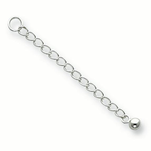 Sterling Silver Round Bead 2 inch Chain Extender