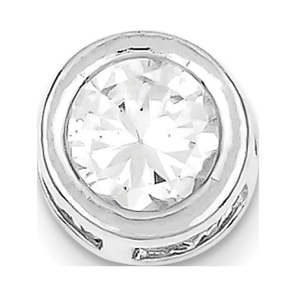 Sterling Silver Round CZ Chain Slide QS19