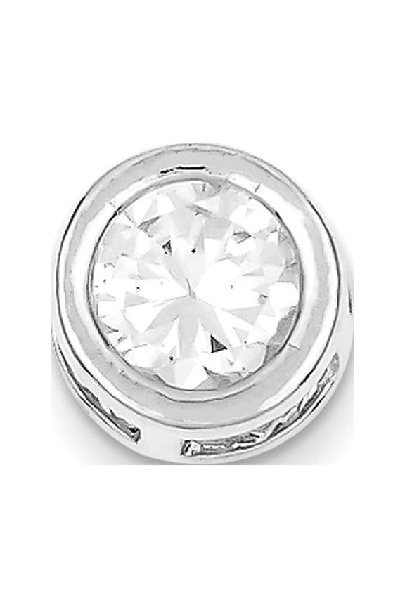 Sterling Silver Round CZ Chain Slide QS19