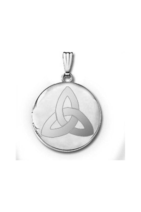 Sterling Silver Round Celtic Knot Picture Locket - 1 in X 1 in