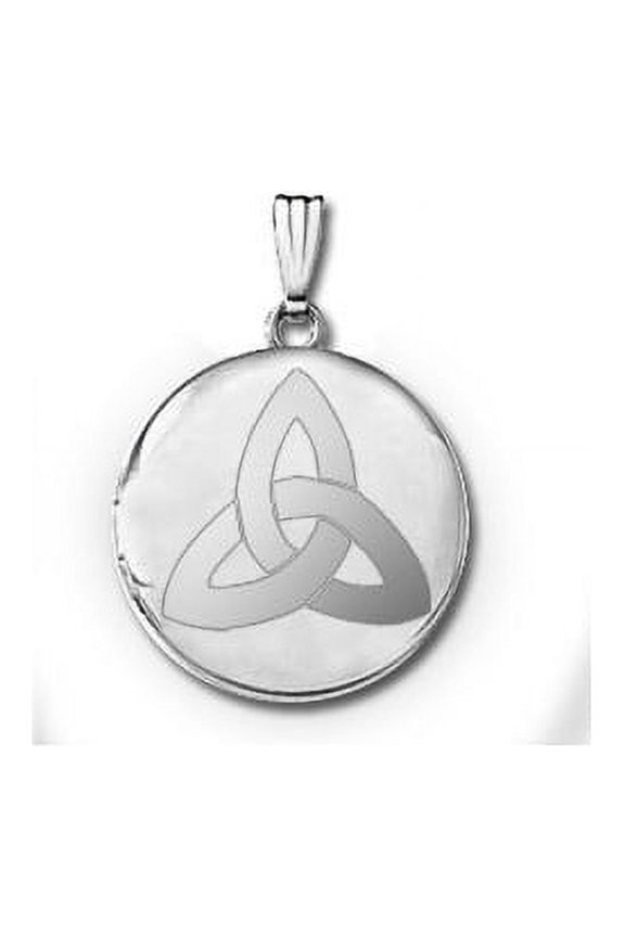 Sterling Silver Round Celtic Knot Picture Locket - 3/4 in X 3/4 in