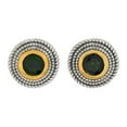 thumbnail image 1 of Sterling Silver Round Chrome Diopside Triple Rope Halo Stud Earrings, 1 of 3