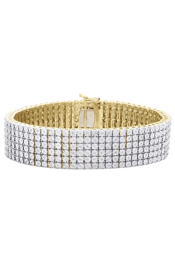 Sterling Silver Round Diamond 19mm Miracle Set 8.50" Statement Bracelet 3/4 CT.