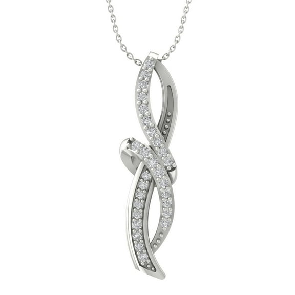 Sterling Silver Round Diamond Pendant with Sterling Silver Chain Necklace (1/6 cttw, I-J Color, I2-I3 Clarity), 18"