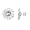 thumbnail image 1 of Sterling Silver Round Flower Stud Earrings, 1 of 1