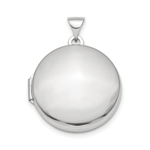 Sterling Silver Round Locket Necklace for Women, High Polish Minimalist Pendant with Photo Holder, Classic Memory Jewelry Symbolizing Love and Connection