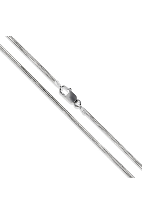Sterling Silver Round Magic Snake Chain 1.1mm Rhodium Plated Necklace 925 18" Jewelry Female Unisex