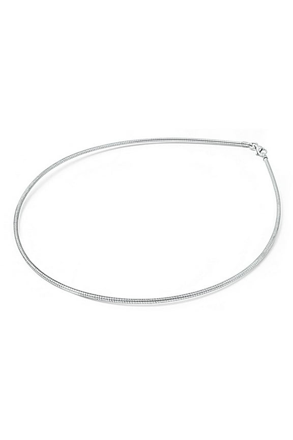 Sterling Silver Round Omega Snake Chain 1.3mm Solid 925 Italy Wire Necklace 18" Jewelry Female