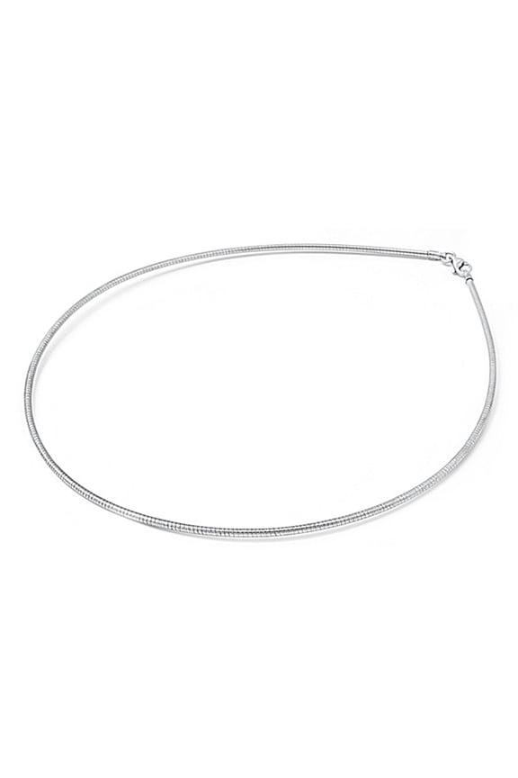 Sterling Silver Round Omega Snake Chain 2.2mm Solid 925 Italy Necklace 20" Jewelry Female Unisex