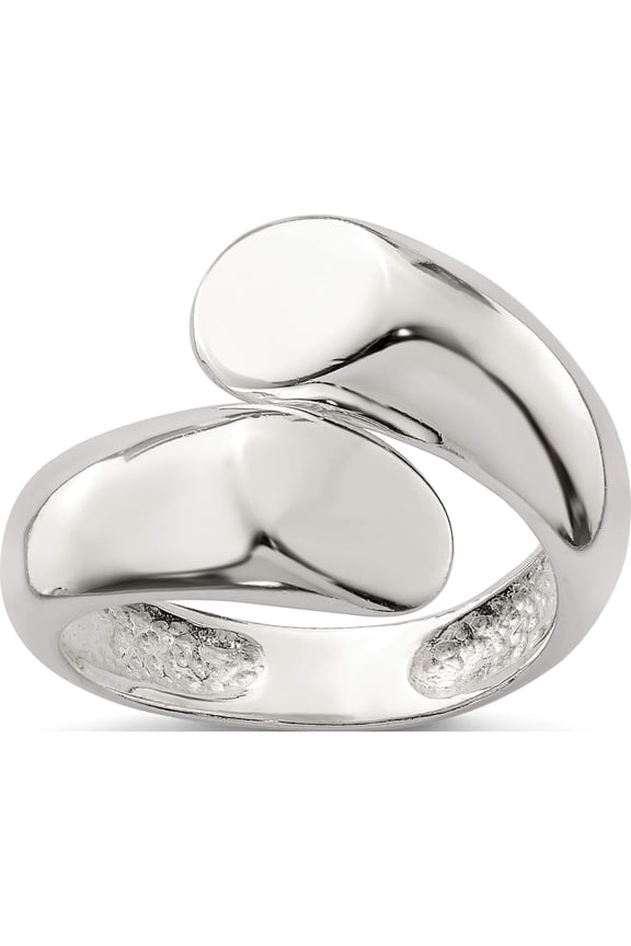Sterling Silver Round Overlapping Ring (Size 7) Made In India qr493-7