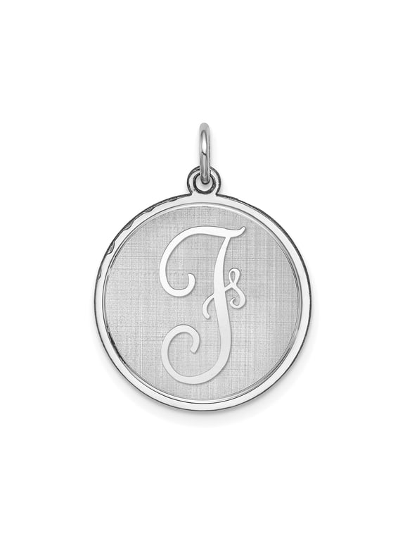 Sterling Silver Round Pendant Necklace with Script Letter J Engraving, Custom Monogram Initial Jewelry for Women or Unisex Wear, Minimalist Personalized Alphabet Charm