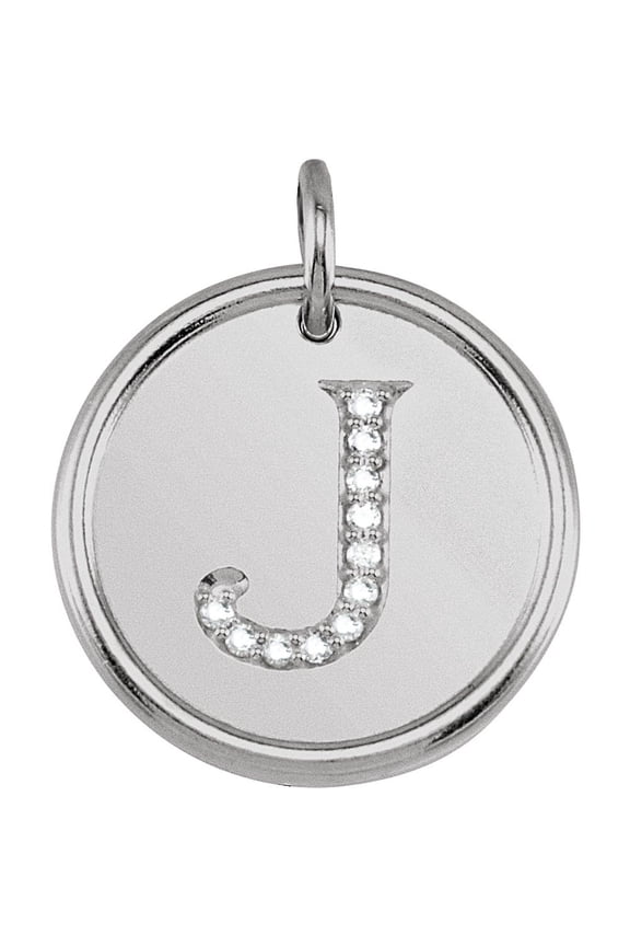 Sterling Silver Round Shape Diamond Initial J Necklace Fine Jewelry for Women Gifts for Her (.06 cttw, G-H, I1), 18"