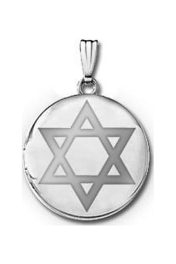 Sterling Silver Round "Star of David" Picture Locket - 1 in X 1 in