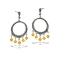 thumbnail image 1 of Sterling Silver Round Statement Rhinestone Chandelier Earrings .925 New Jewelry Female Unisex, 1 of 3