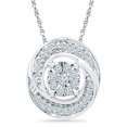 thumbnail image 1 of Sterling Silver Round White Diamond Fashion Pendant (0.16 CTTTW), 1 of 2