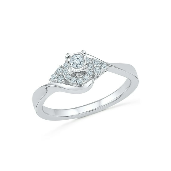 Sterling Silver Round White Diamond Fashion Ring (0.20 CTTW)