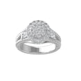 thumbnail image 1 of Sterling Silver Round and Baguette shape Lab Grown Diamond Engagement Ring (1 cttw, VS Clarity, D-F Color) Size 6.5, 1 of 4