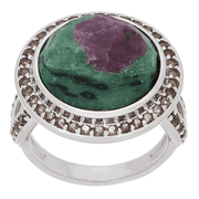 Sterling Silver Ruby Zoisite Ring Size 8